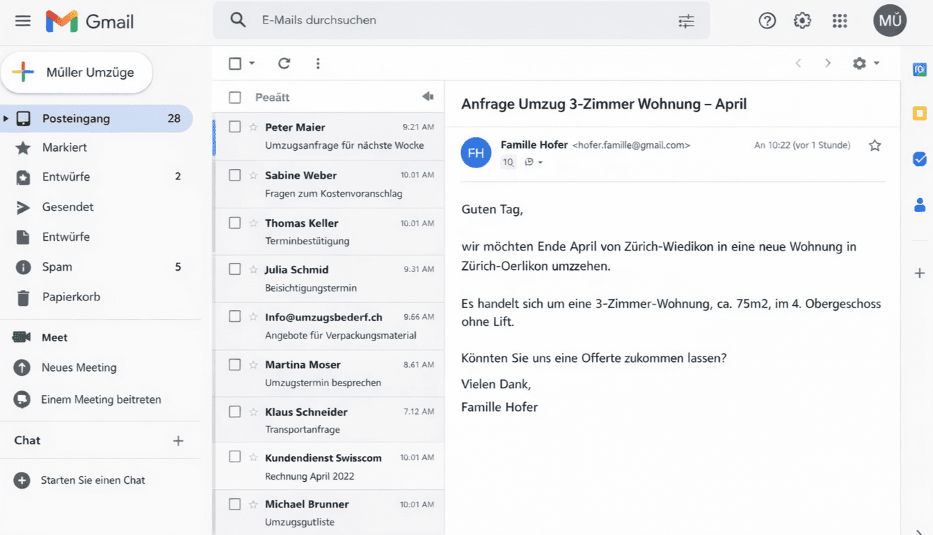 A customer emails you